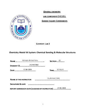 CHE101 L Spring 23 Lab2 Chemistry+Model+Kit+System Chemical+Bonding+26 ...