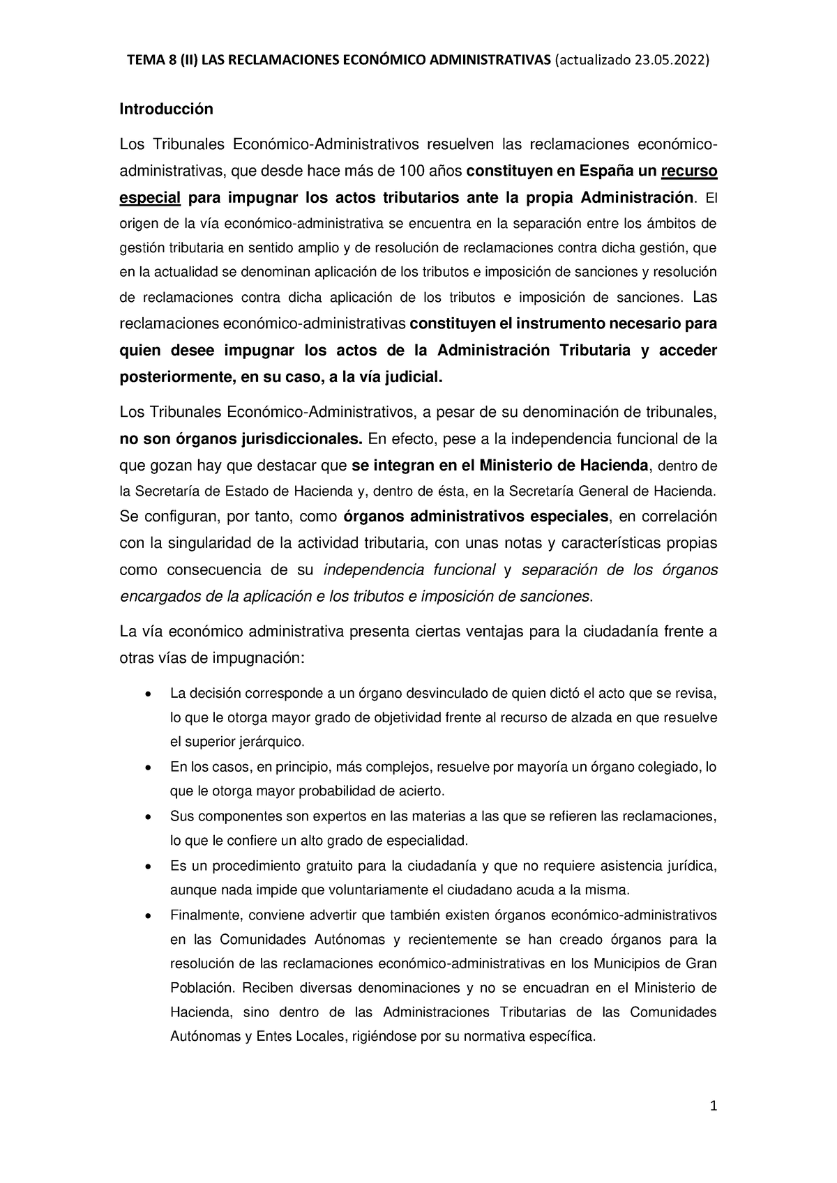 23.05.2022 Tema 8 (II). Proced. Económ. Admvo - Introducción Los ...