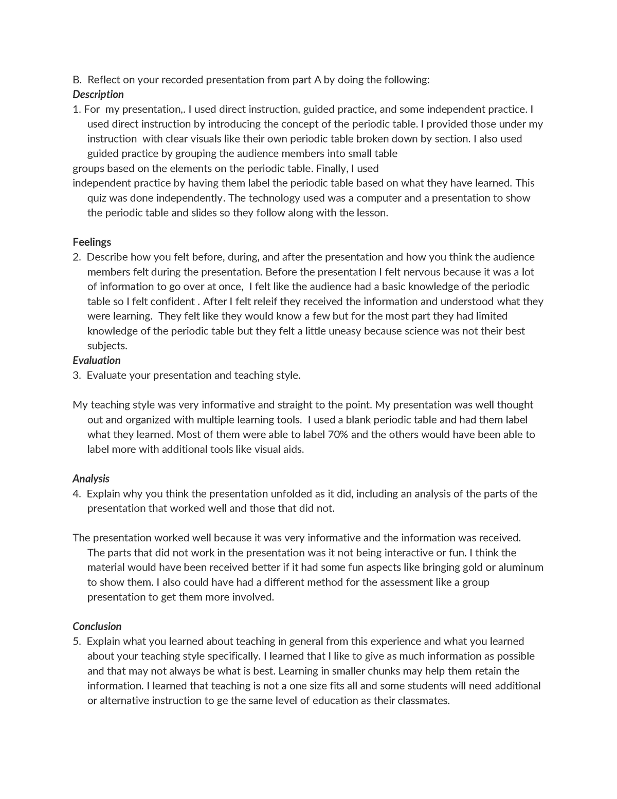 Dgm2 Task 4 - Task 4 - B. Reflect On Your Recorded Presentation From 