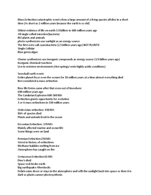 Snowball Notes - tindall - Snowball earth extinction Proterozoic time ...