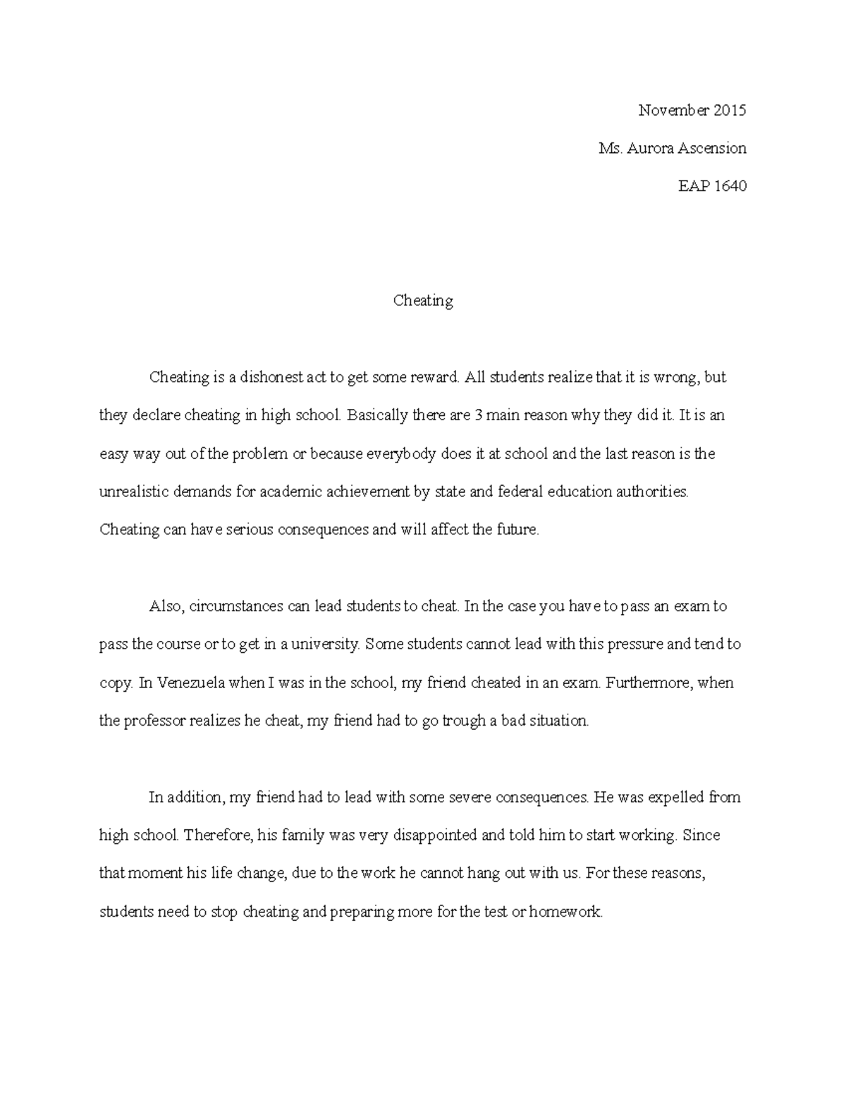 check cheating essay