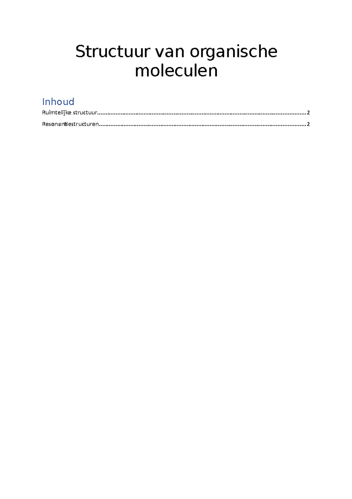 Hoofdstuk 1 Structuur van organische moleculen - Structuur van ...