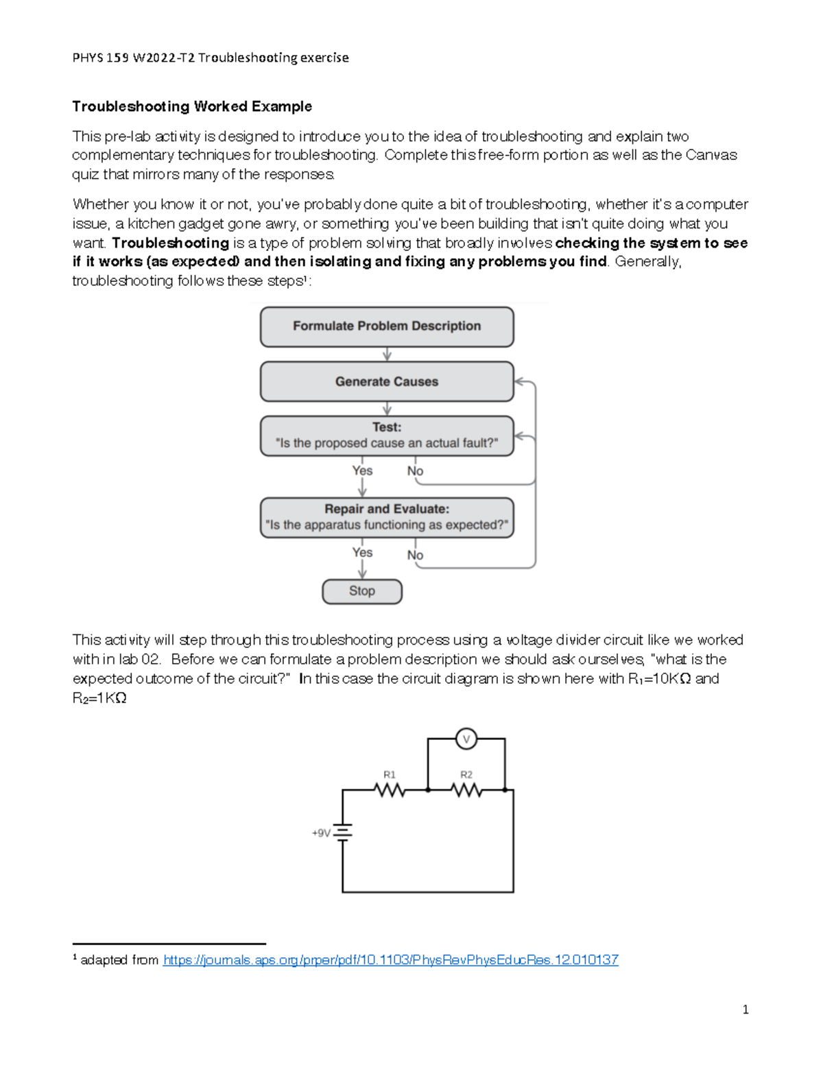 PHYS159-Troubleshooting-Exercise - Troubleshooting Worked Example This ...