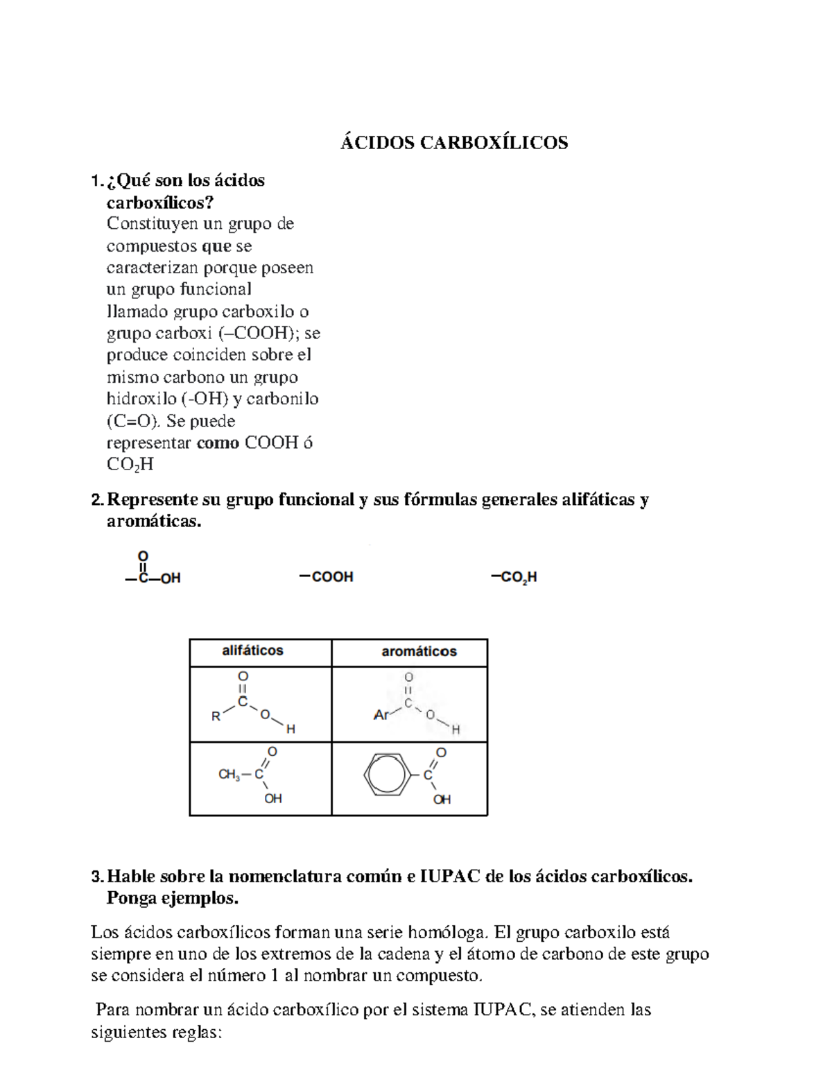 Guia Acidos Terminada - 1. ¿Qué Son Los ácidos Carboxílicos ...