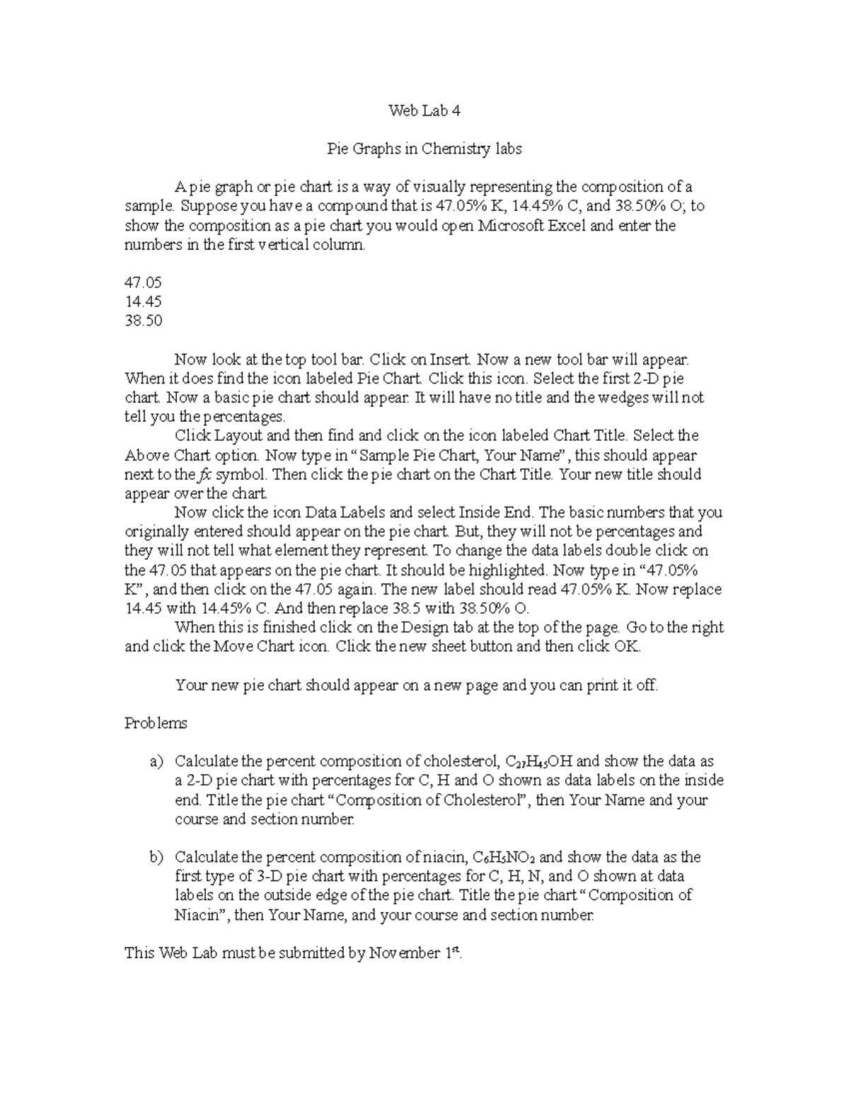 web-lab-4-fall-2013-n-a-web-lab-4-pie-graphs-in-chemistry-labs-a-pie-graph-or-pie-chart-is-a