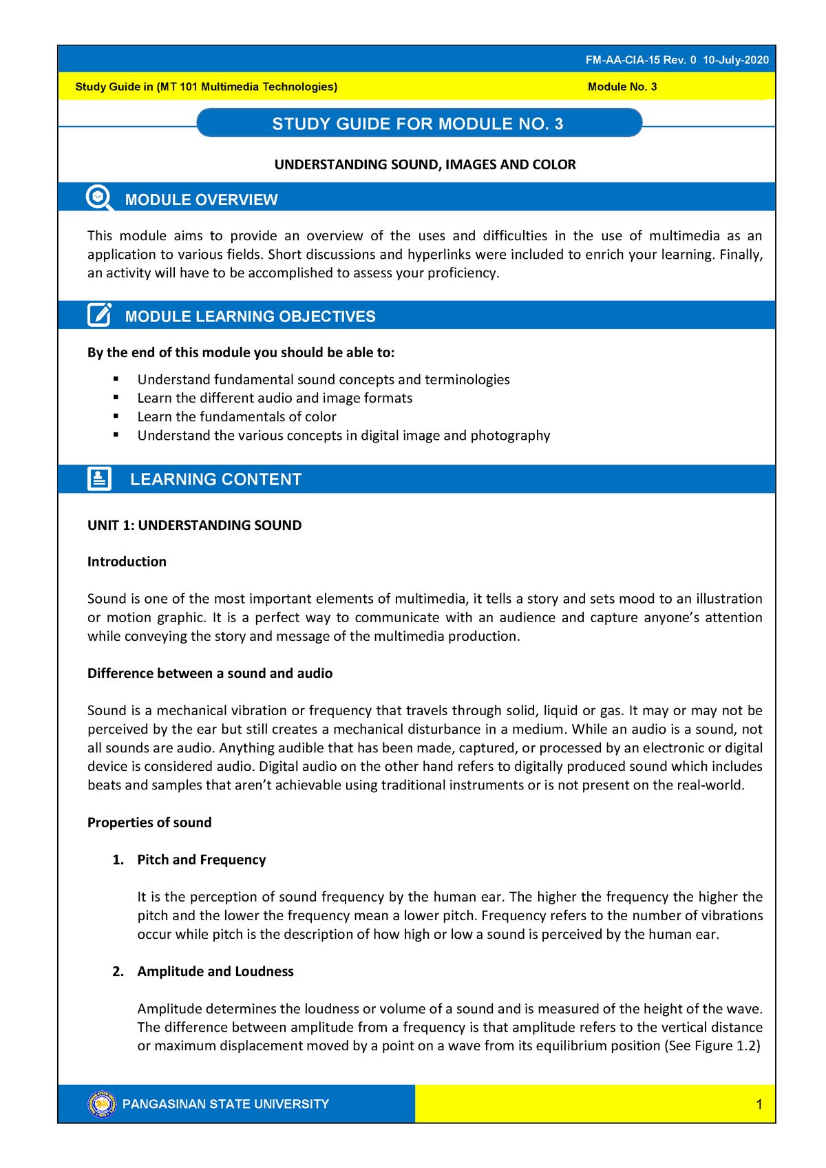 MT 101 SG3 2S 2020-2021 - Module - Bachelor of Science in Information ...