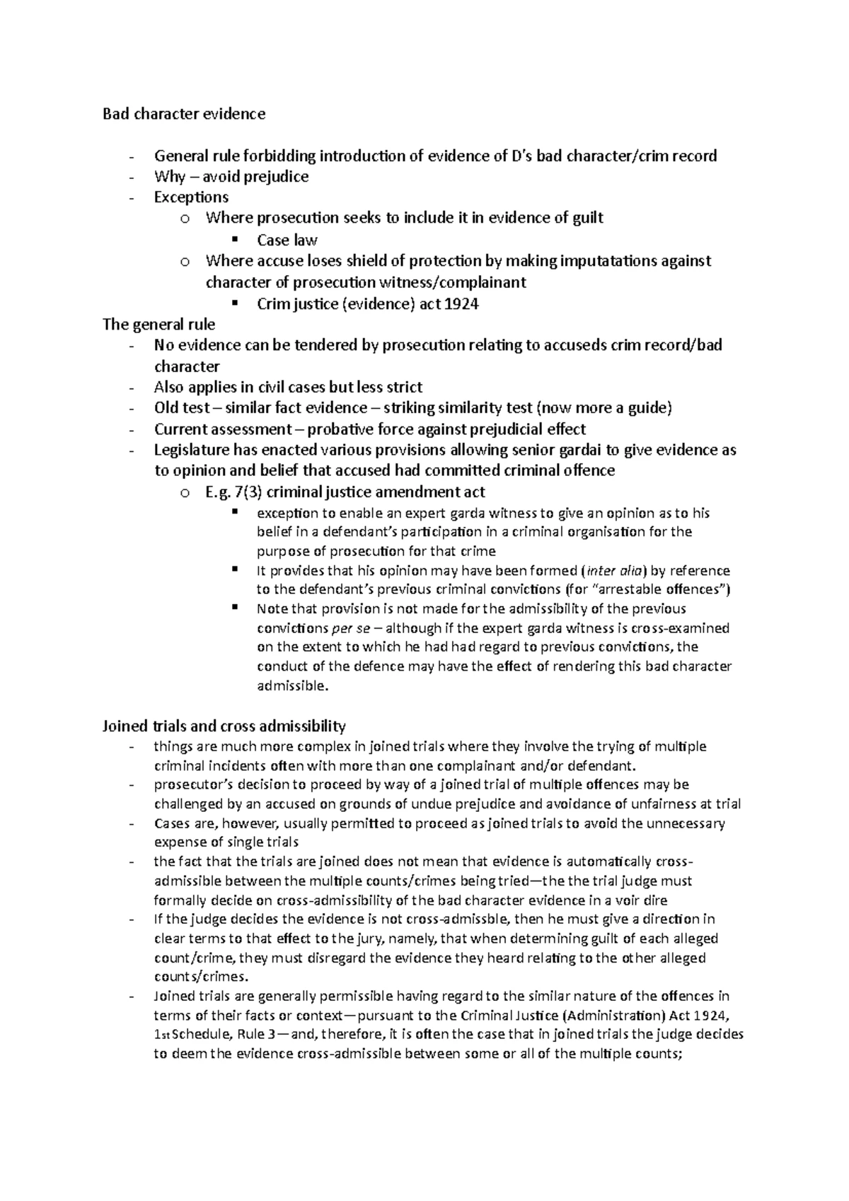 Expert Evidence - Lecture notes - Expert Evidence Opinion Evidence ...