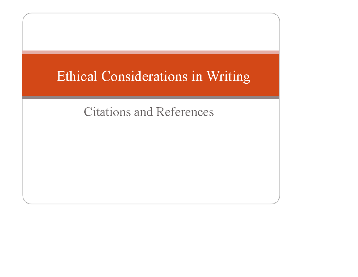 what are the ethical considerations in writing literature review