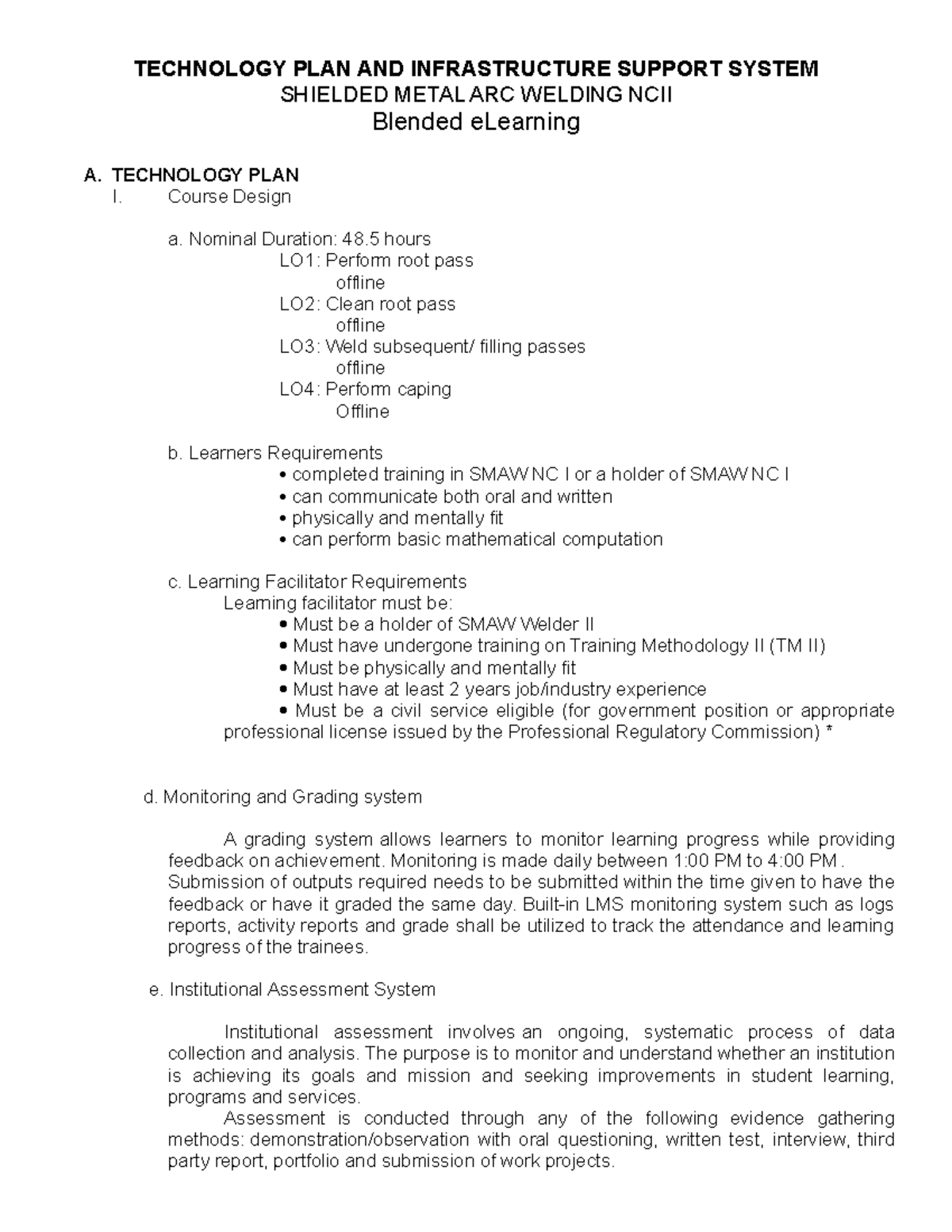 TECH Plan - Technology plan - TECHNOLOGY PLAN AND INFRASTRUCTURE ...