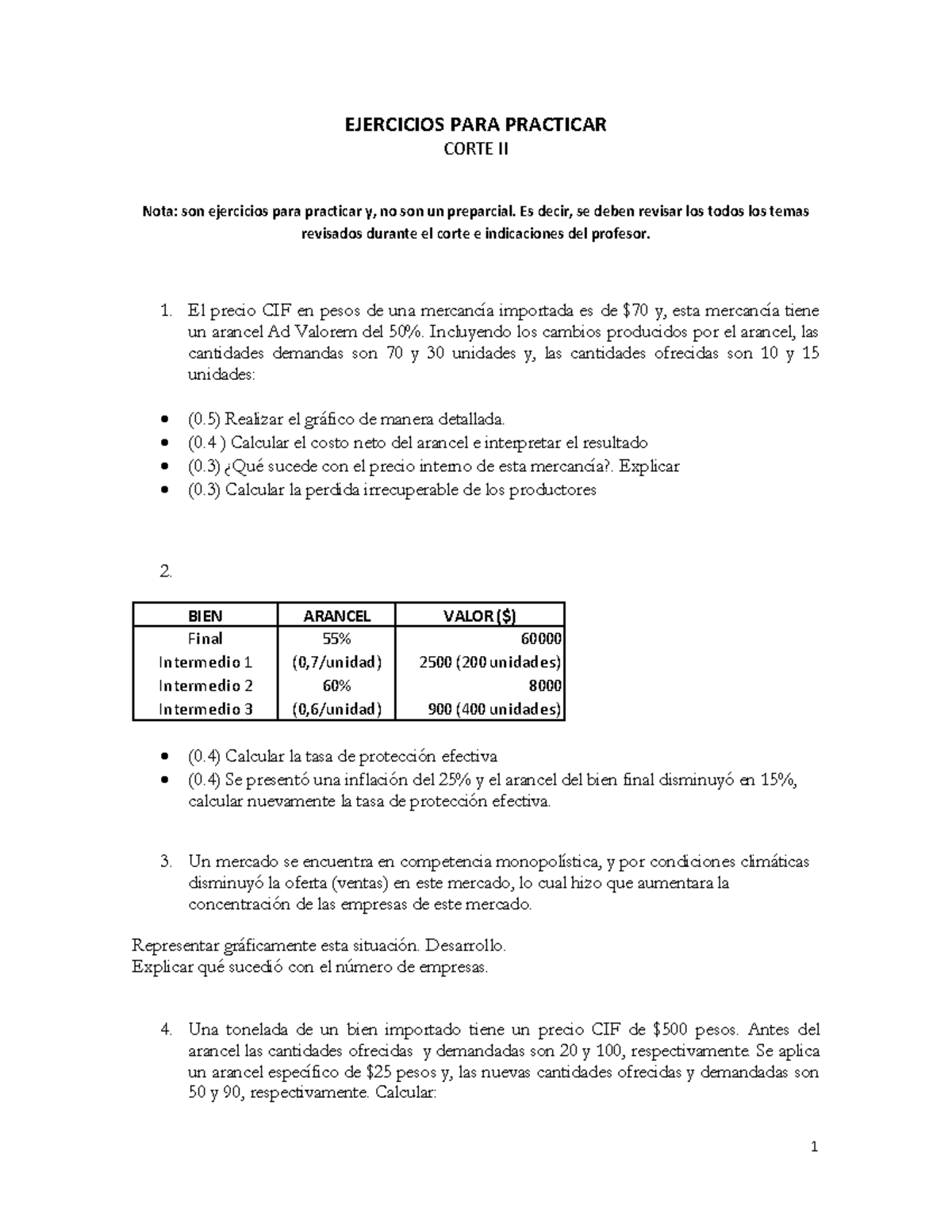 Corte Ii Ejercicios Para Practicar Studocu