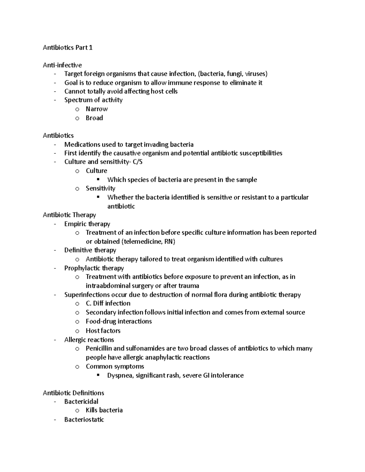 Antibiotics - taught by Angela reddington - Antibiotics Part 1 Anti ...