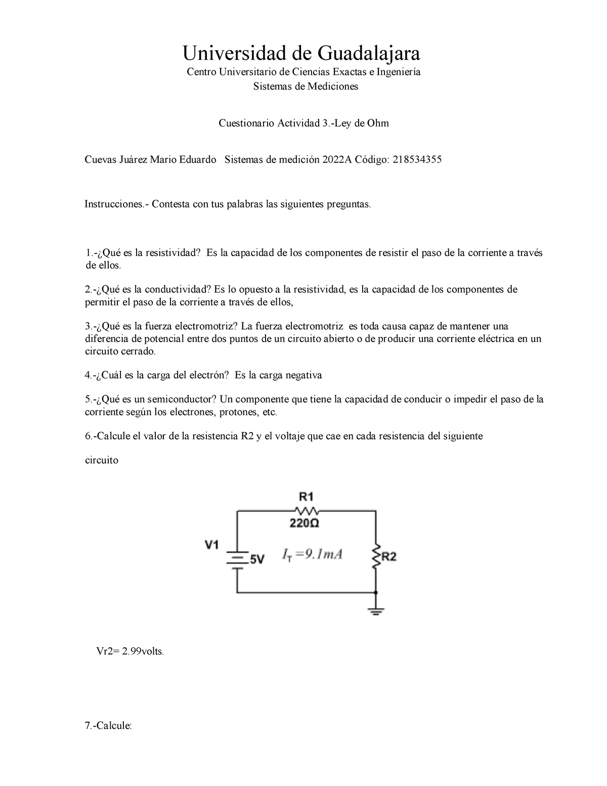 Actividad 3 Ley De Ohm - Rodrigo Antonio Campos Villareal - Universidad ...