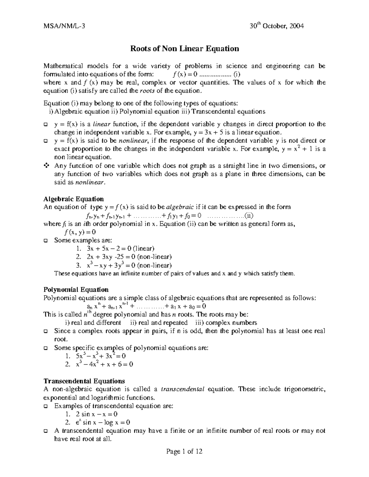 3-solution-of-non-linear-equationsl-roots-of-non-linear-equation