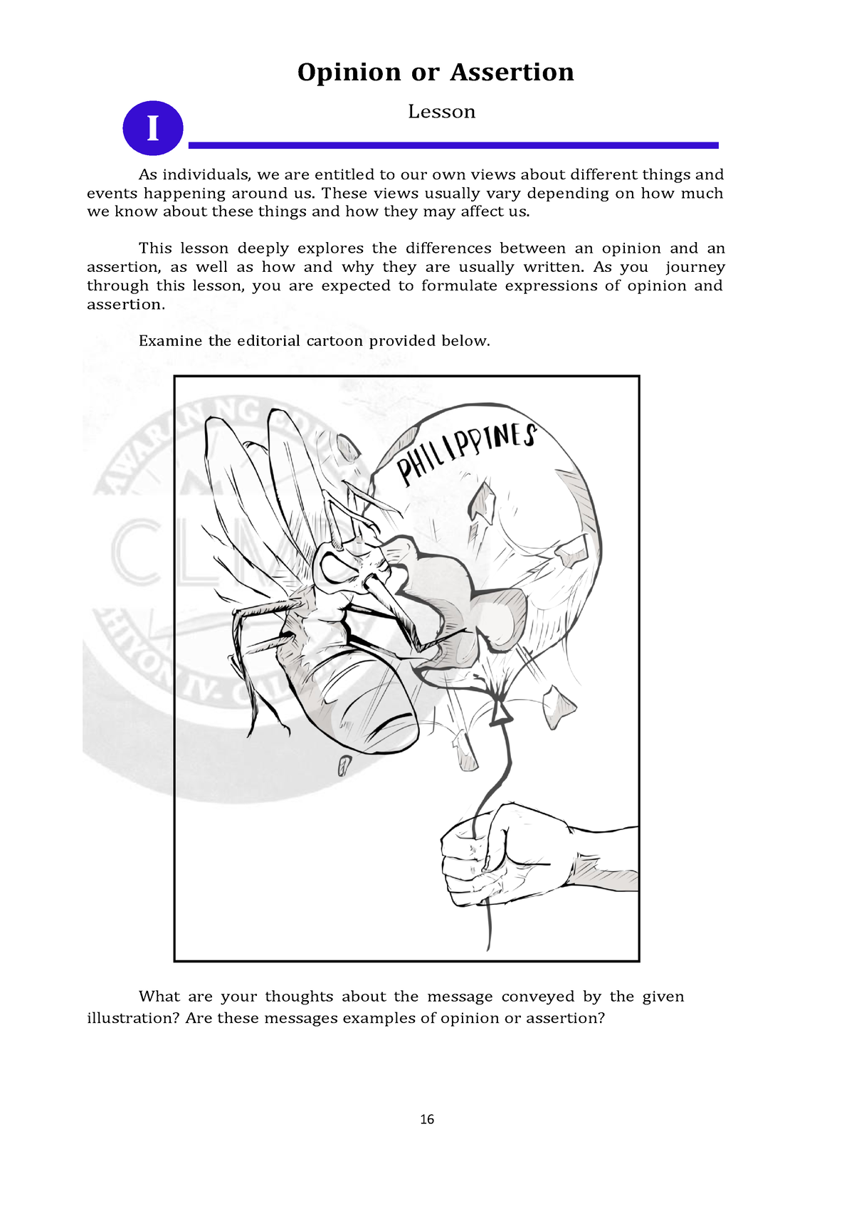 Q4 ENG 10 - Lesson 2 ( Module) - Assertion. Examine The Editorial ...