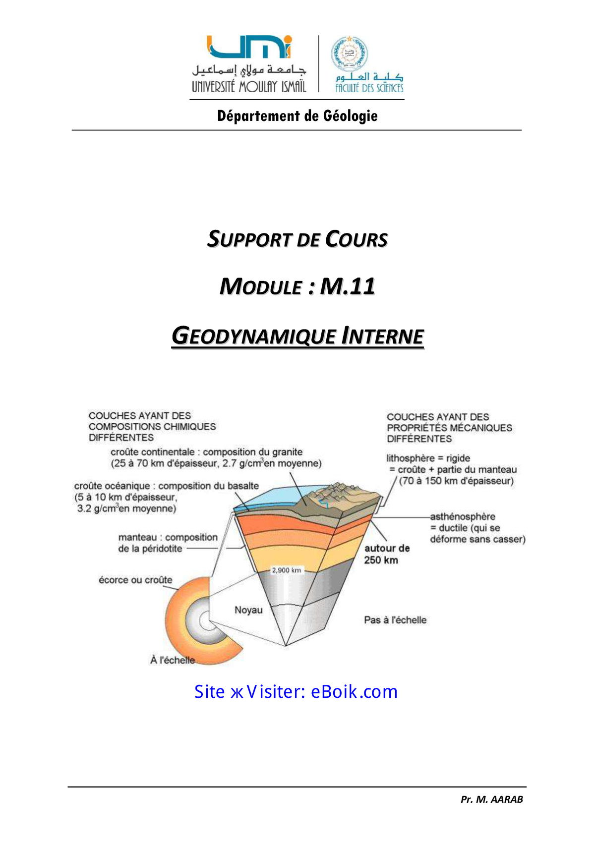 Cours Géodynamique Interne - Département De Géologie Pr. M. AARAB S ...