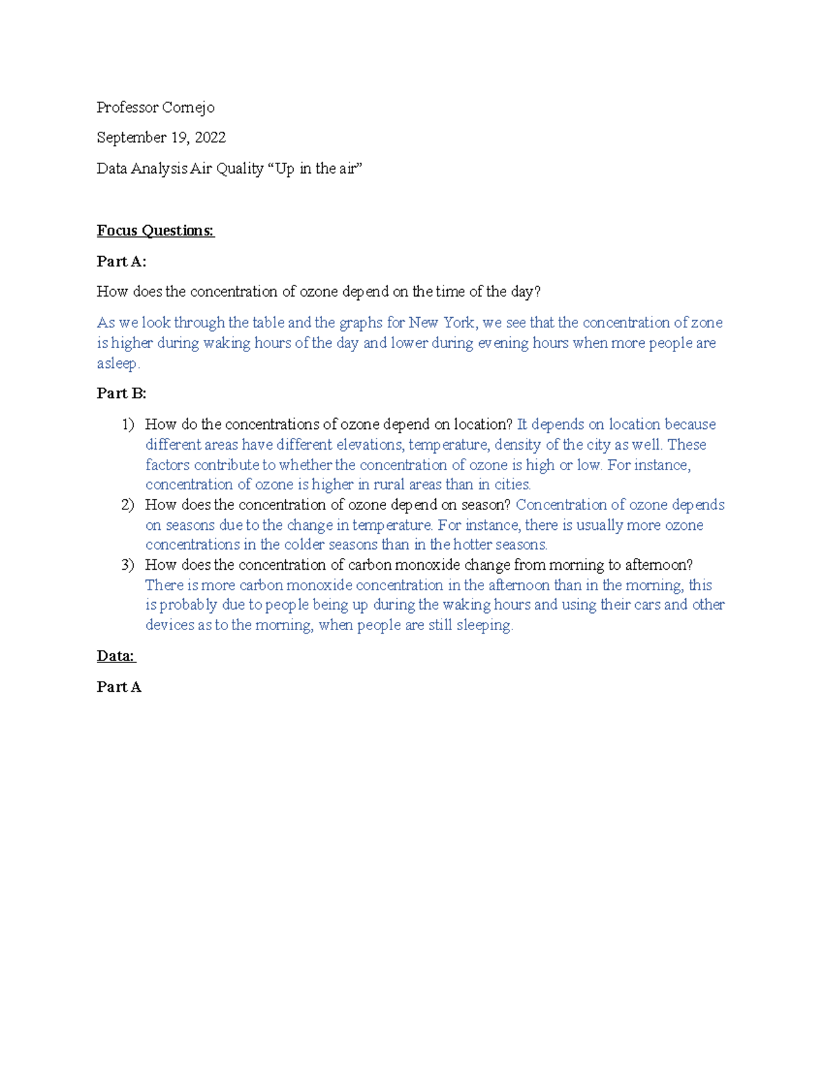 Lab 3 up in the air Chem 106 Hunter College Lab Report 3 Professor