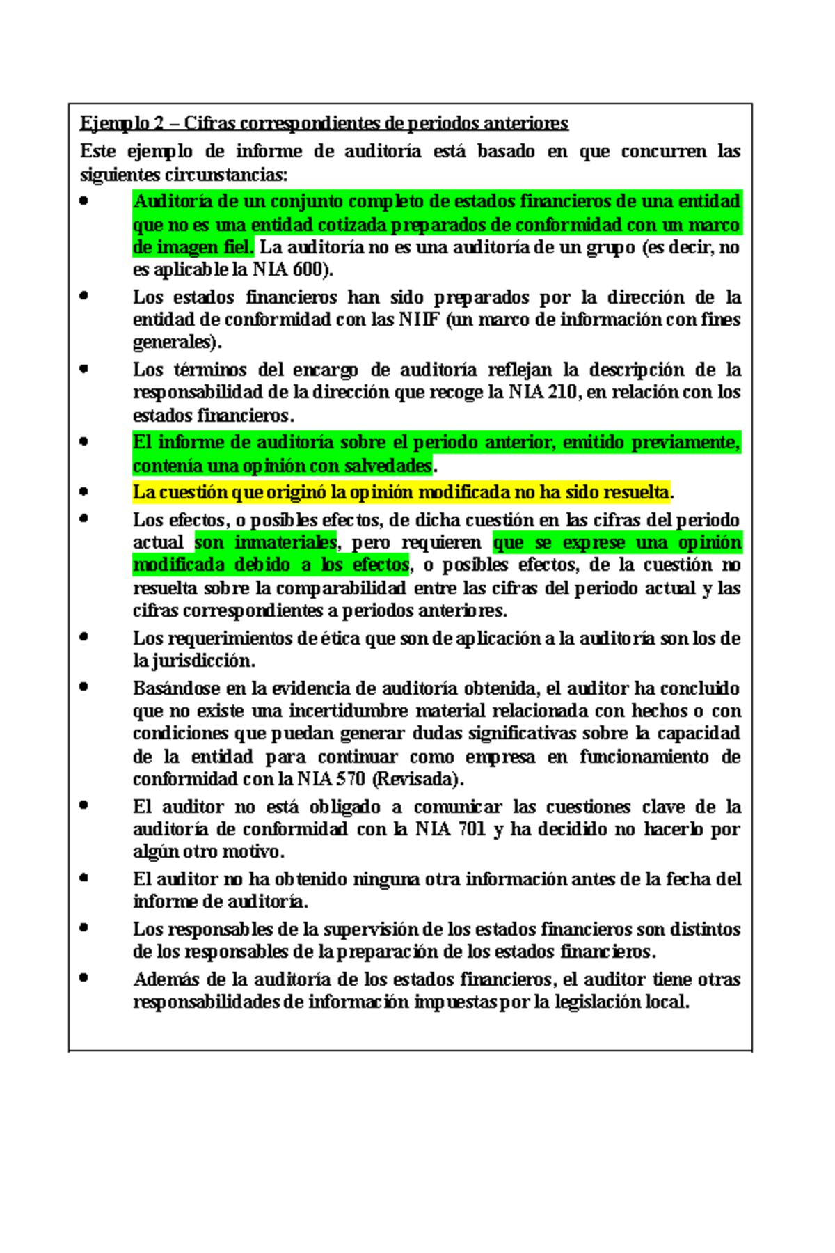 Ejemplo Tomado DE LA 710 - Ejemplo 2 Cifras correspondientes de ...
