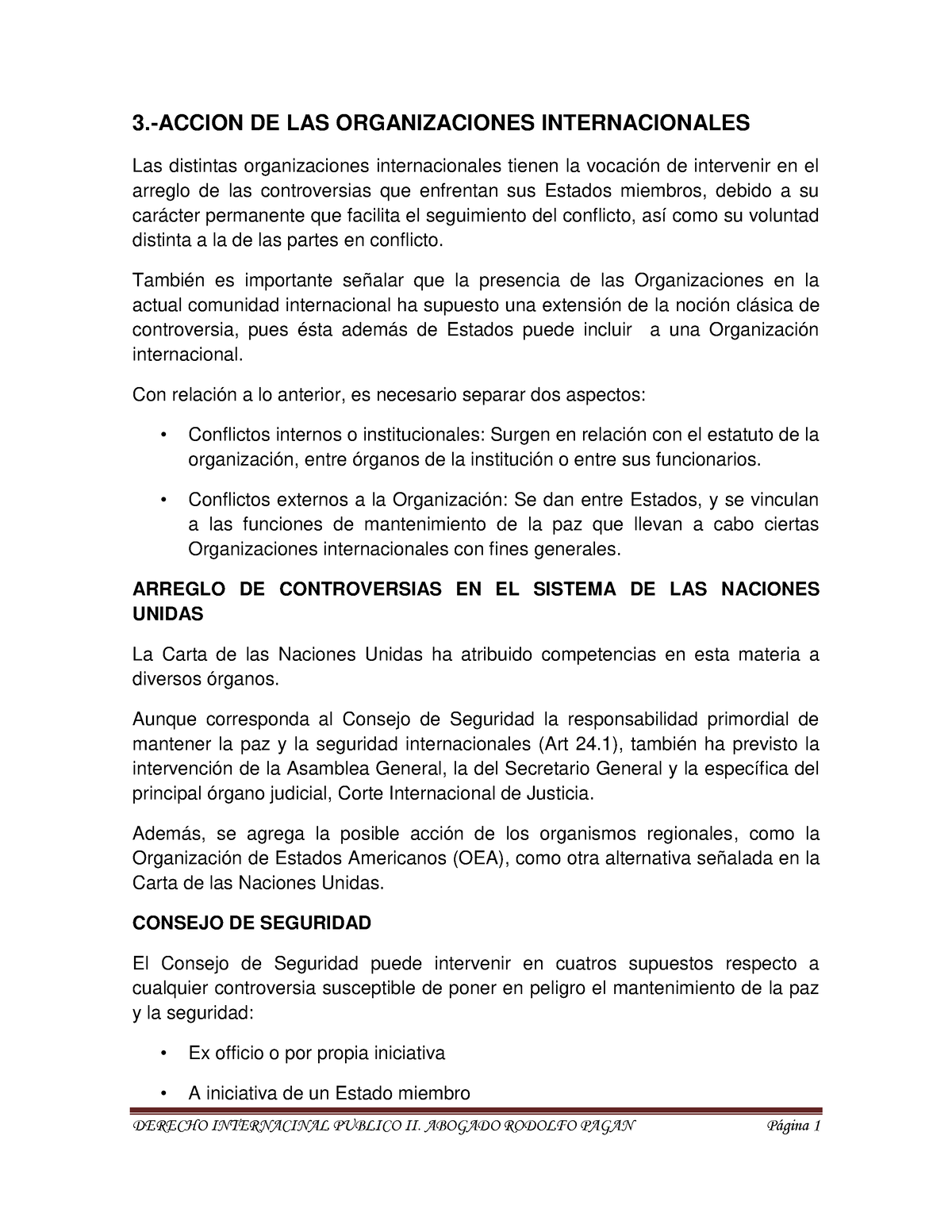 3.- Accion DE LAS Organizaciones Internacionales. ONU - Derecho ...