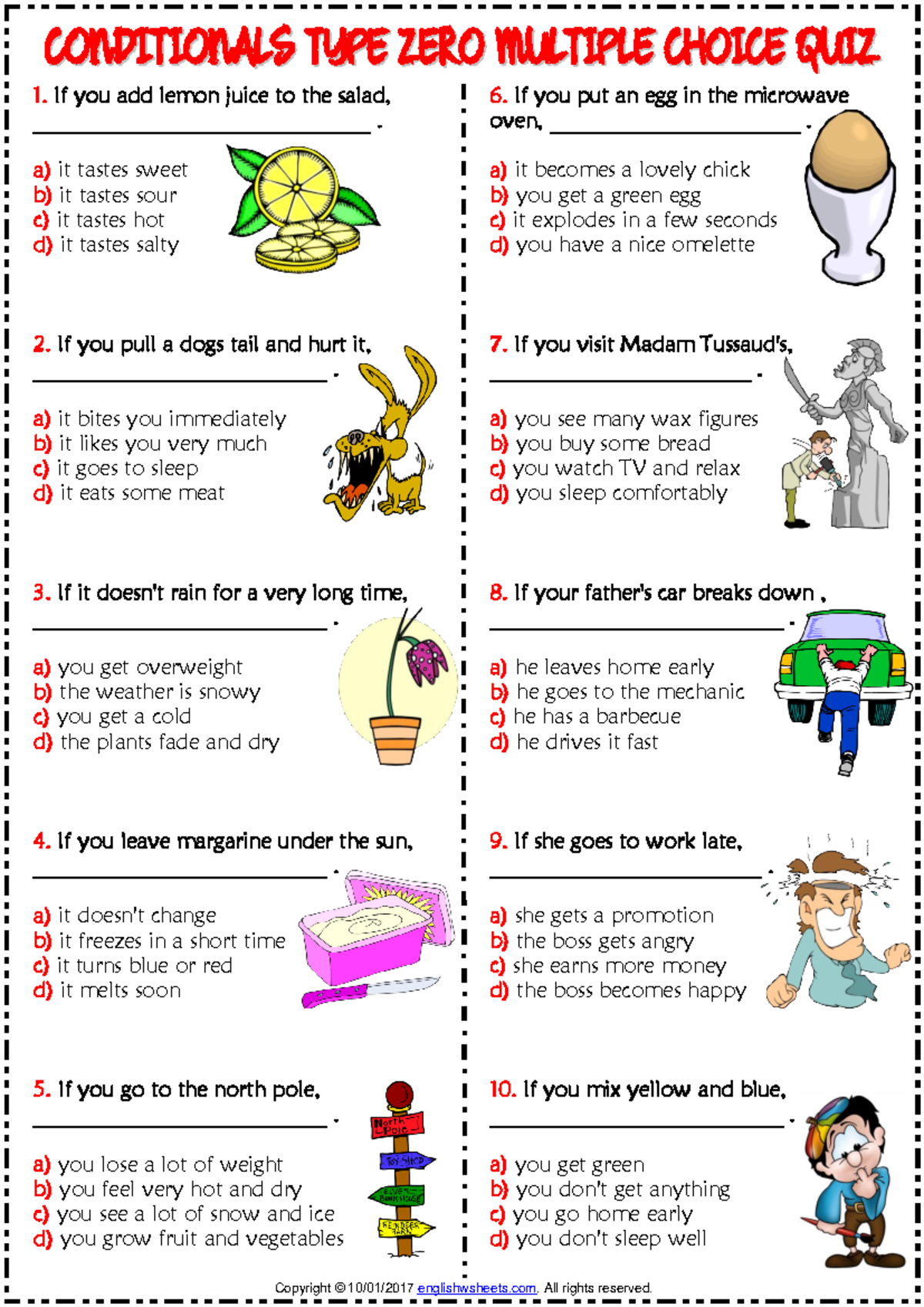 Conditionals Type Zero Esl Multiple Choice Quiz For Kids If You Add Conditionals Type Zero Esl Multiple Choice Quiz For Kids If You Add