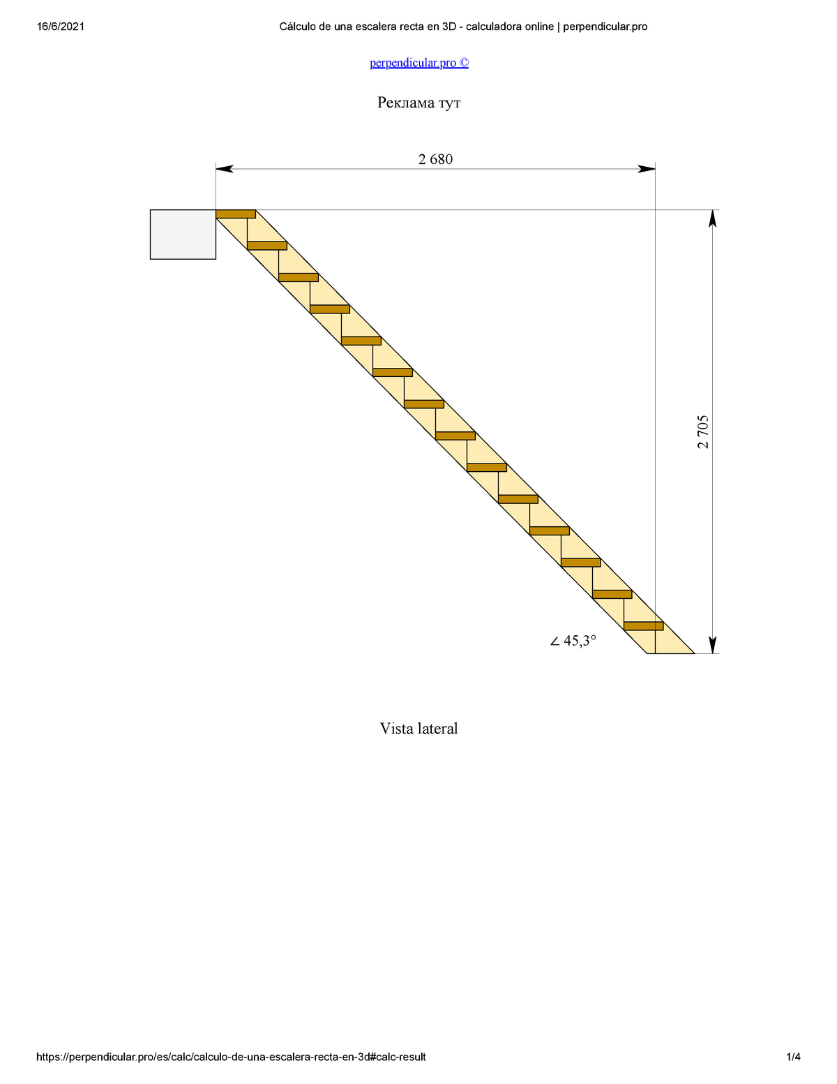 satisfacción hidrógeno pensión Cálculo de una escalera recta en 3D - calculadora online perpendicular -  Ingeniería Civil - Studocu