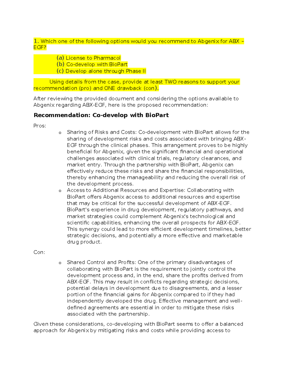 Abgenix Case Study - Introduction To Managerial Accounting (ACTG 211 ...