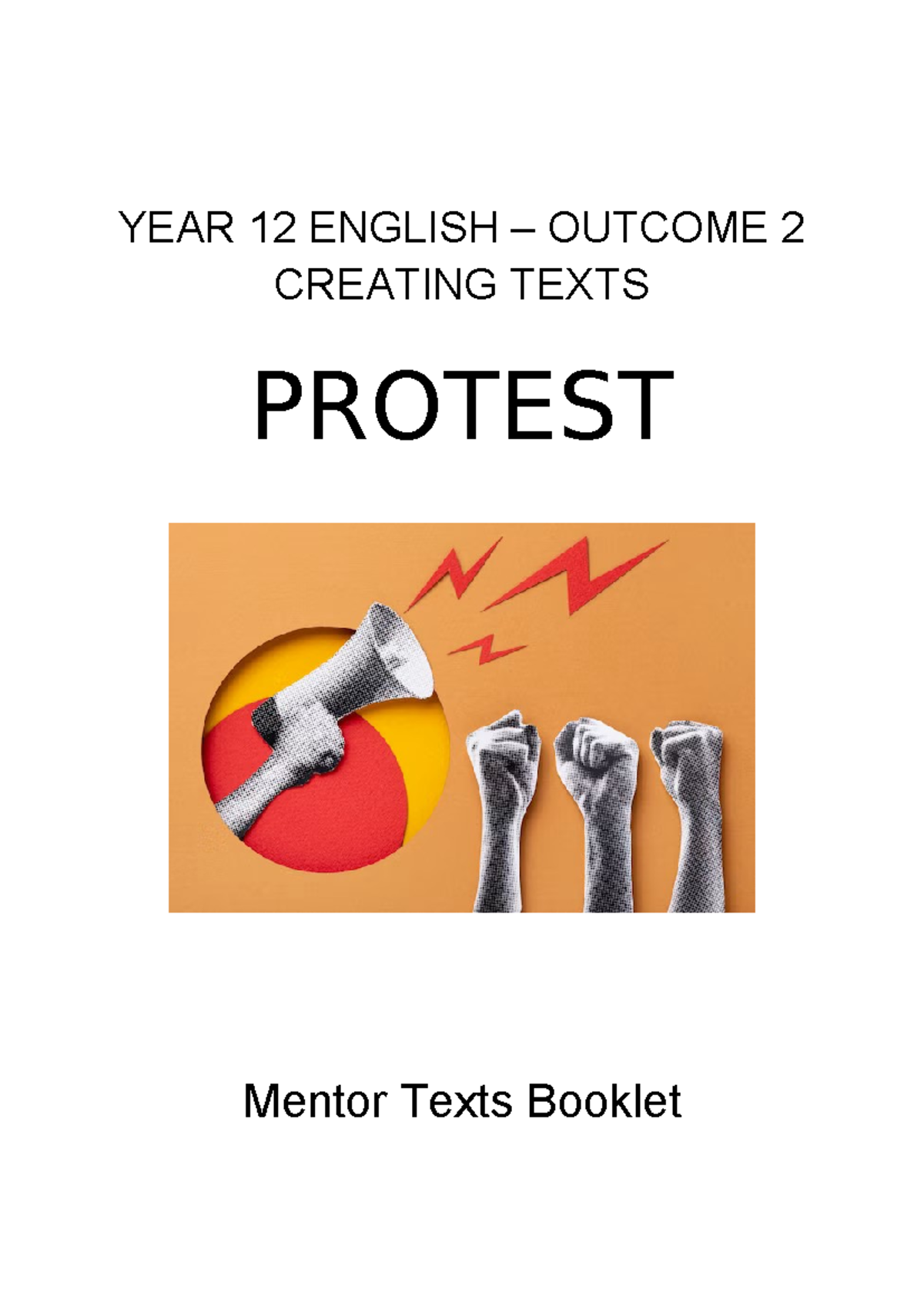 YEAR 12 Creating Texts - Mentor Texts Booklet - YEAR 12 ENGLISH ...