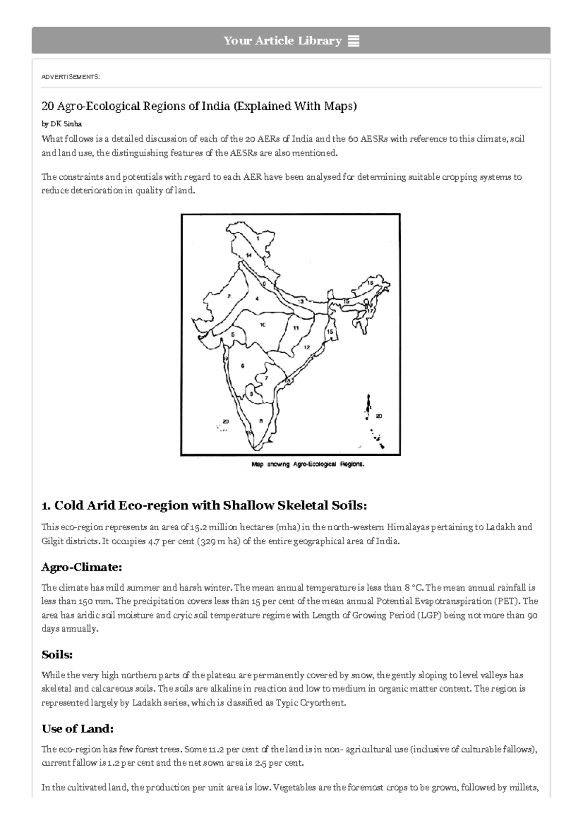 Agro ecological regions of India - Your Article Library ² ...