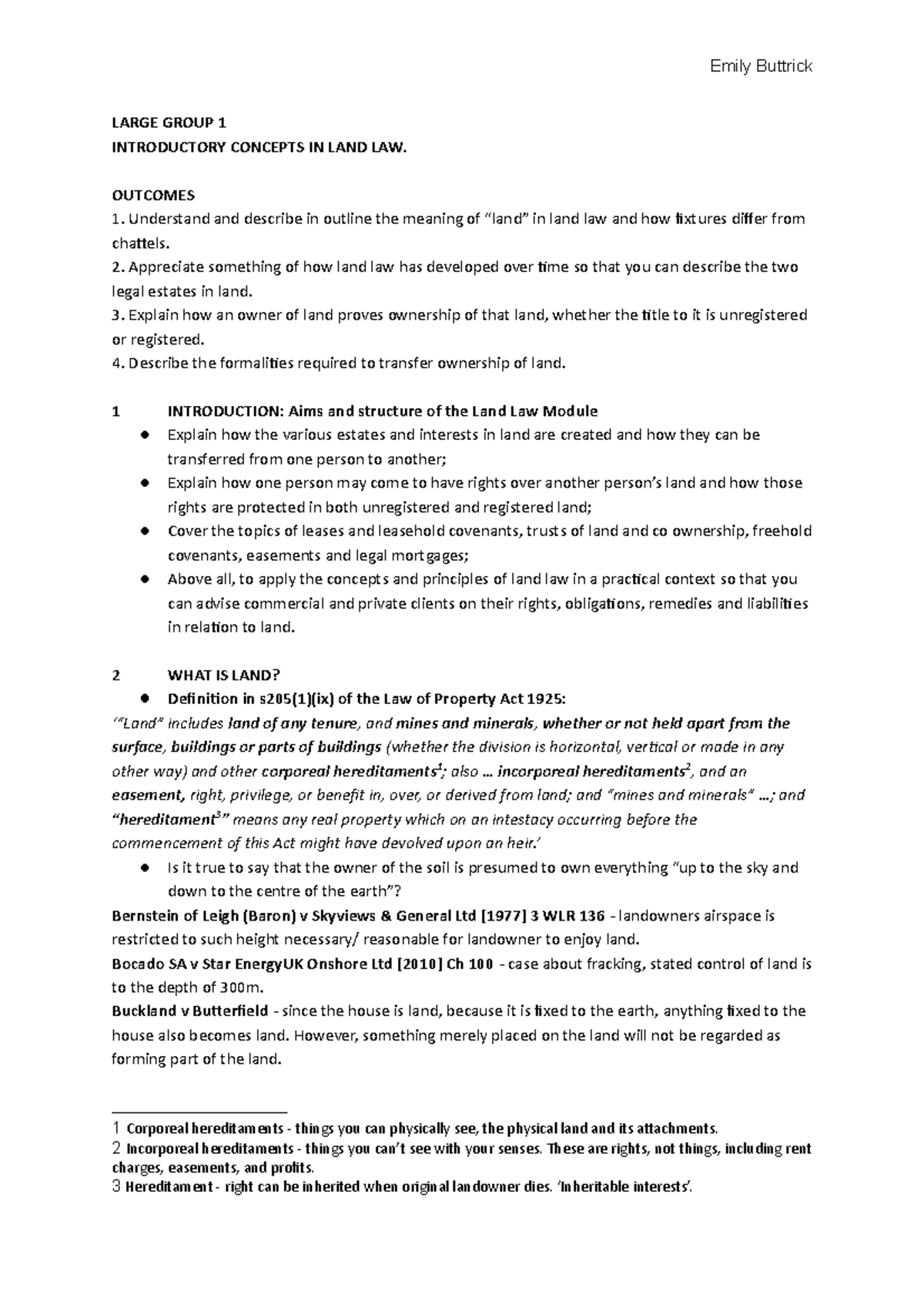 LAND LAW LG1 - LLB ULAW - LARGE GROUP 1 INTRODUCTORY CONCEPTS IN LAND ...