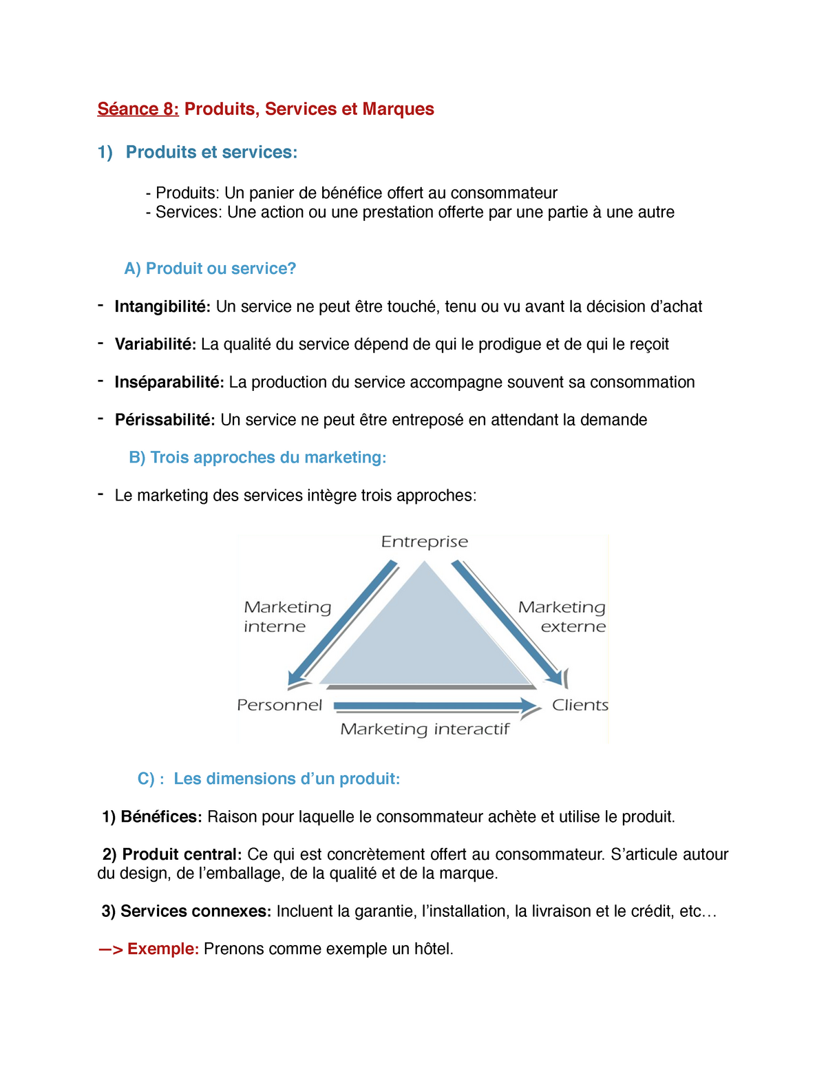 Resume Seance 8 Market Seance 8 Produits Services Et Marques 1 Produits Et Services Produits Studocu