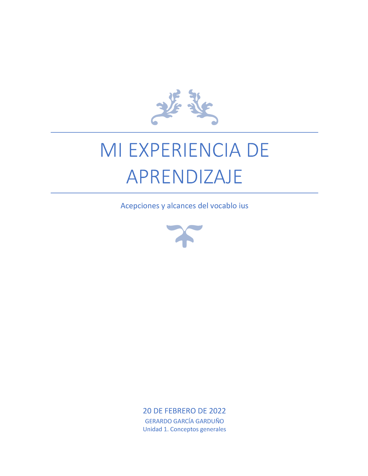 Mi Experiencia De Aprendizaje DR1 U1 - MI EXPERIENCIA DE APRENDIZAJE ...