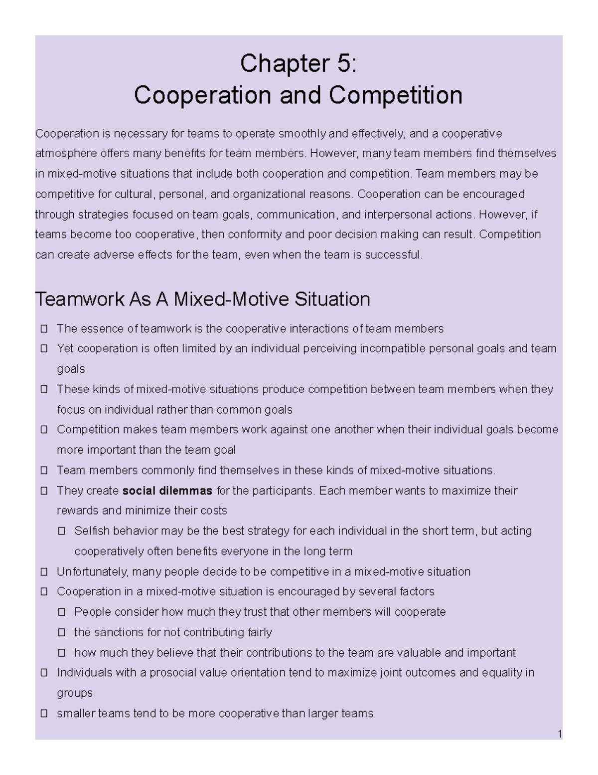 thesis statement about competition and cooperation