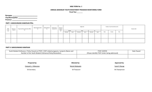 Comprehensive Barangay Youth Development Plan Cbydp - Region ...