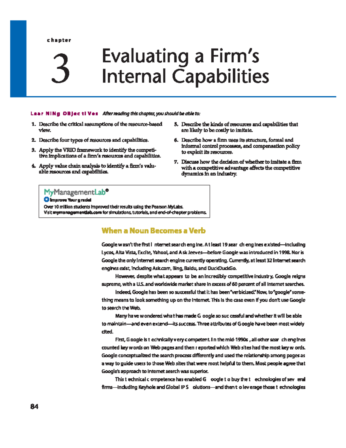 13.1 Cap 3 part A Resource based view and VRIO Barney 2015 - hapter 3 ...