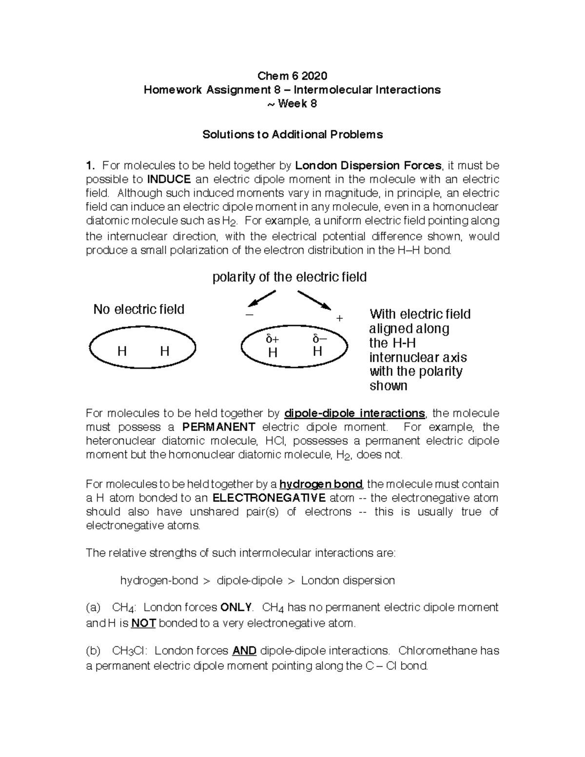 chemistry assignment 6th week