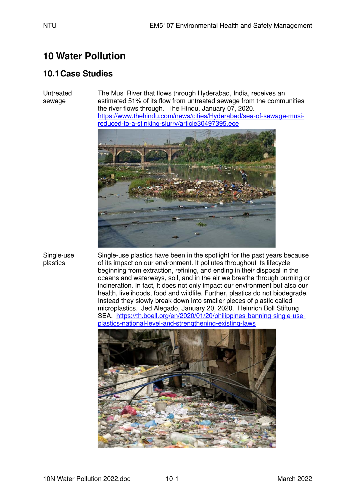 case study on musi river pollution