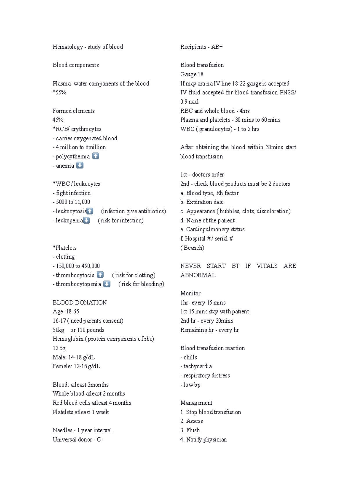 Hematology-MAY-3- Endterm-1 - Hematology - study of blood Blood ...