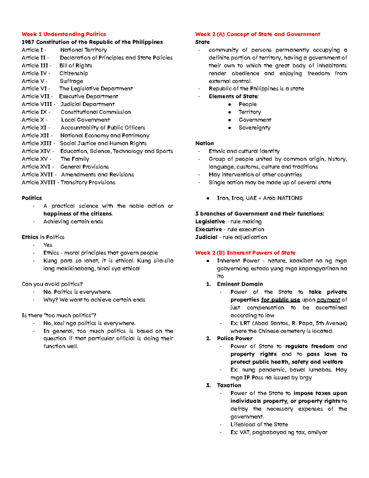 Politics and Governance 1 - Week 1 Understanding Politics 1987 ...