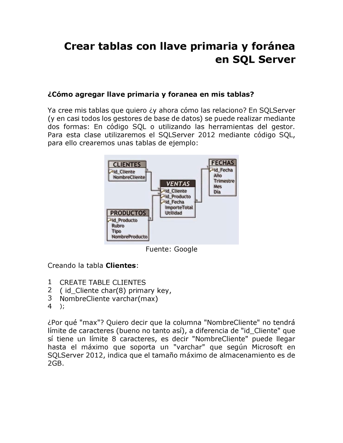 M1cdn112 S2 Crear Tablas Con Llave Primaria Crear Tablas Con Llave Primaria Y Foránea En Sql 2111