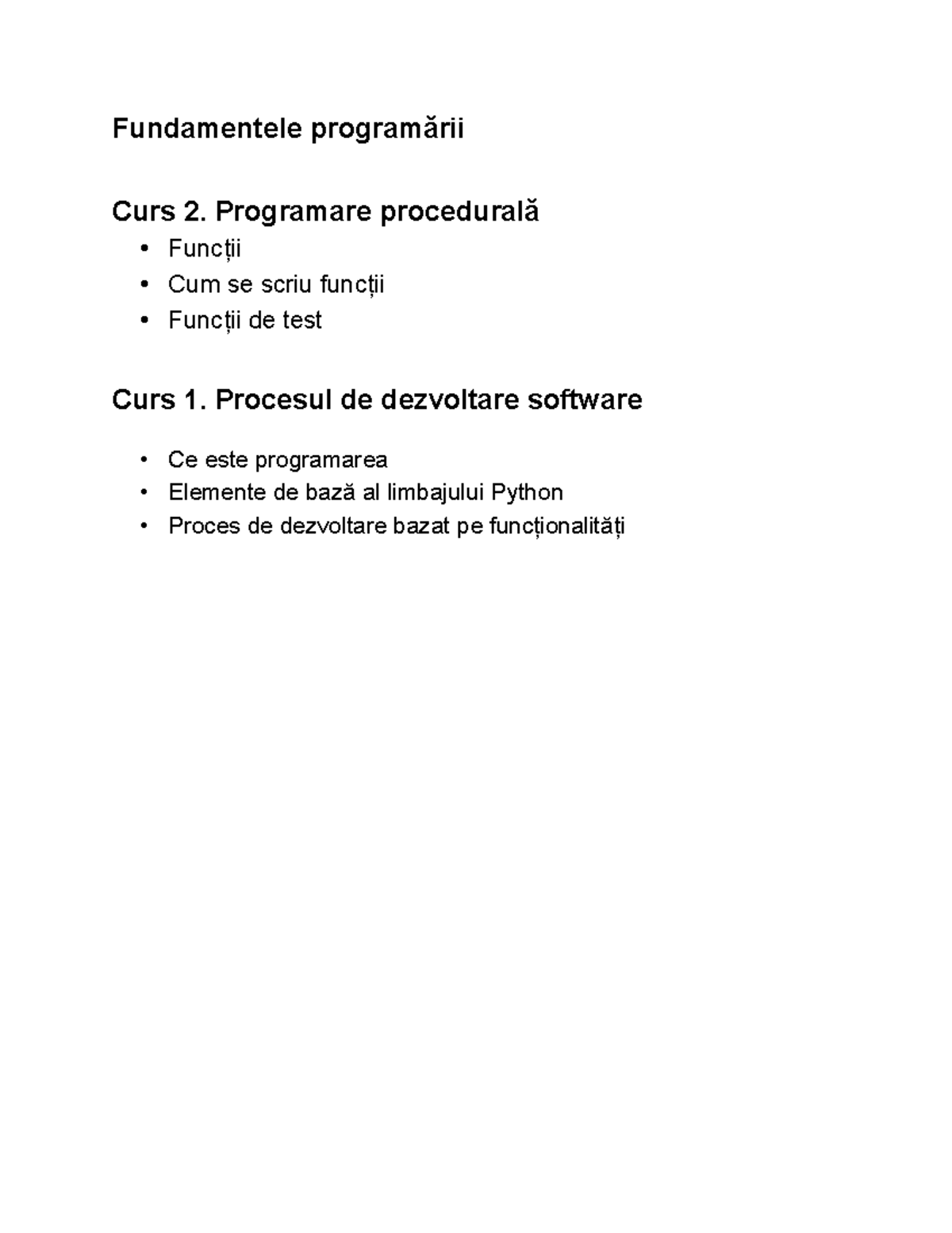 Curs2 FProgamarii - Fundamentele programării Curs 2. Programare ...