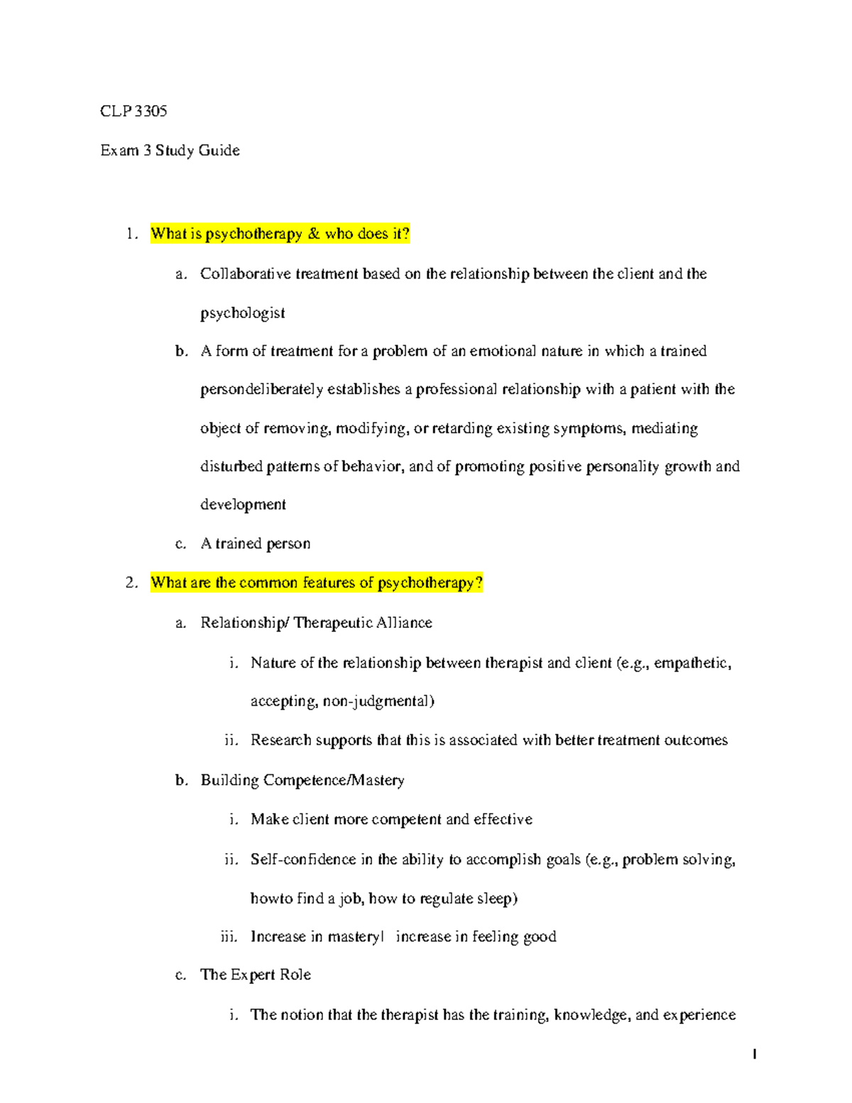 Exam 3 Study Guide clinical and counseling psych exam 3 study guide ...