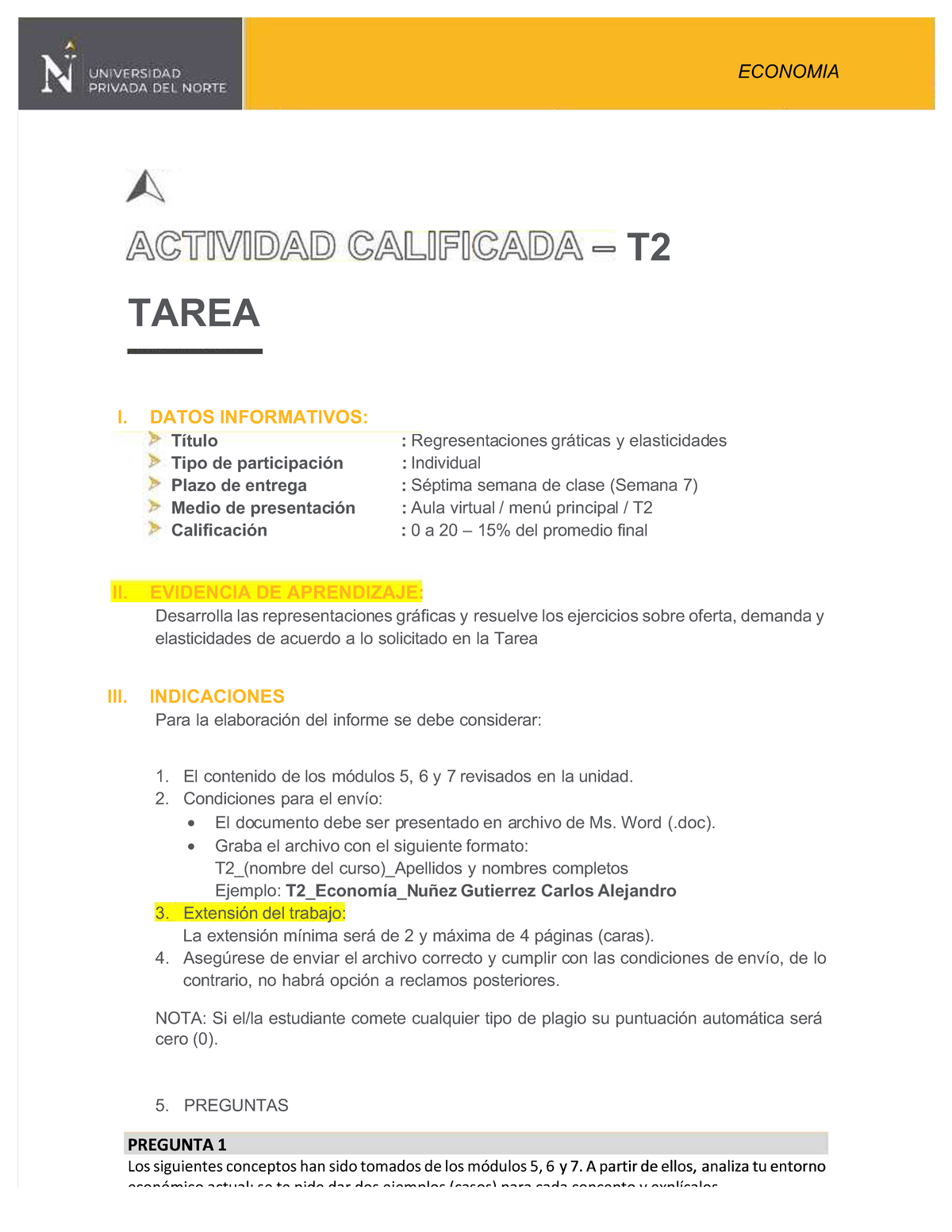 Pdf-economia-t2 Compress - ECONOMIAECONOMIA T2T TAREATAREA I. I. DATOS ...