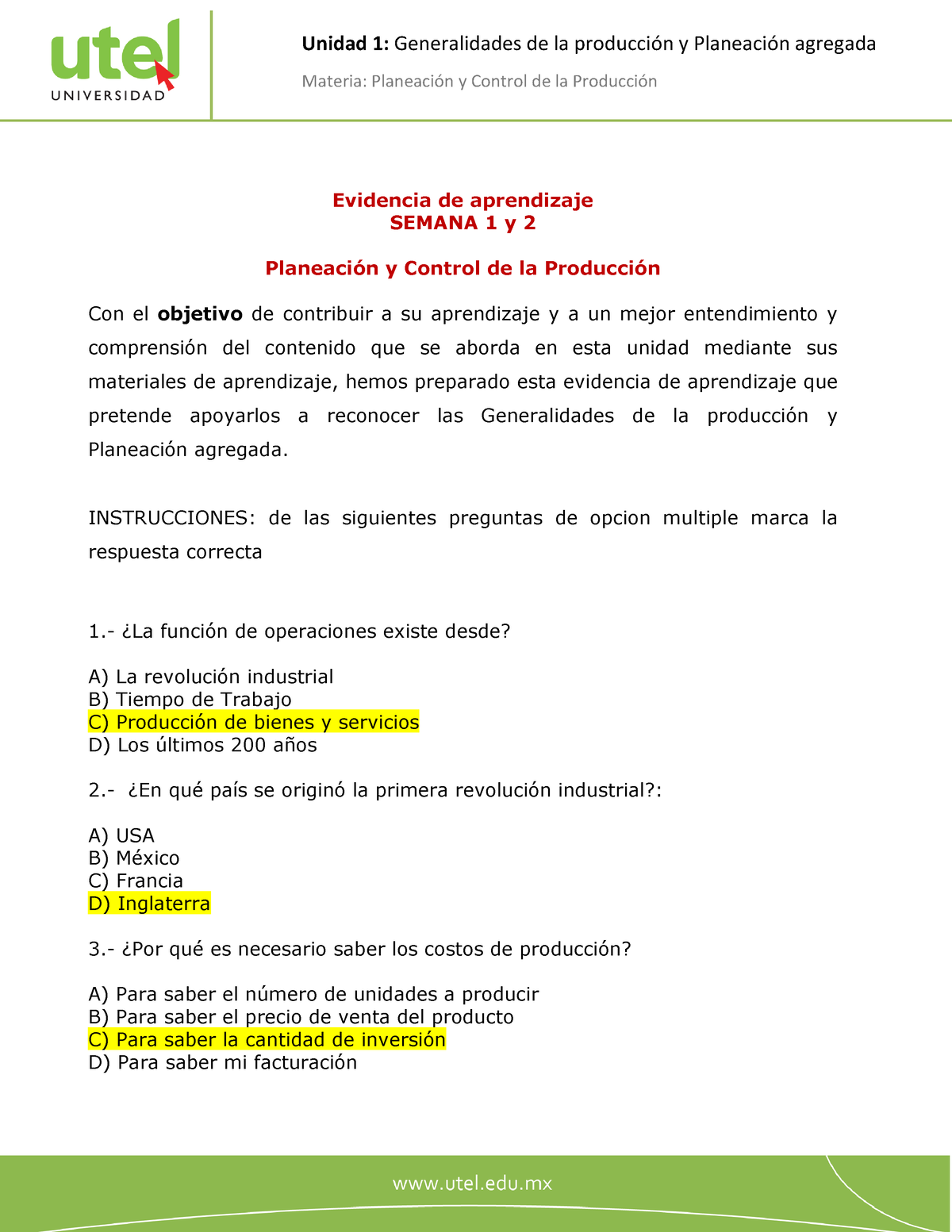 Planeación Y Control De La Producción Pcp Materia Planeación Y Control De La Producción 5529