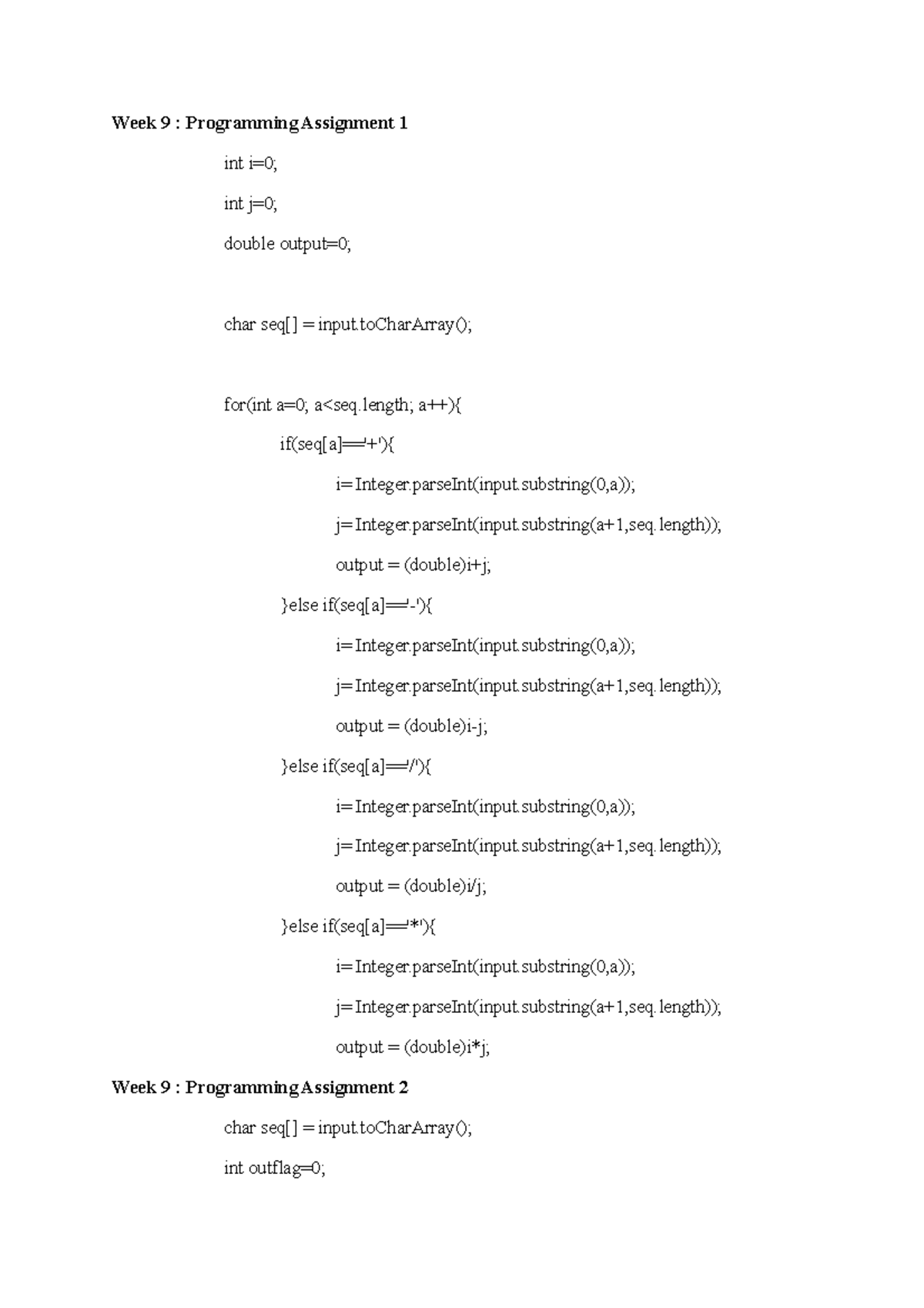 programming in java nptel assignment solutions week 9