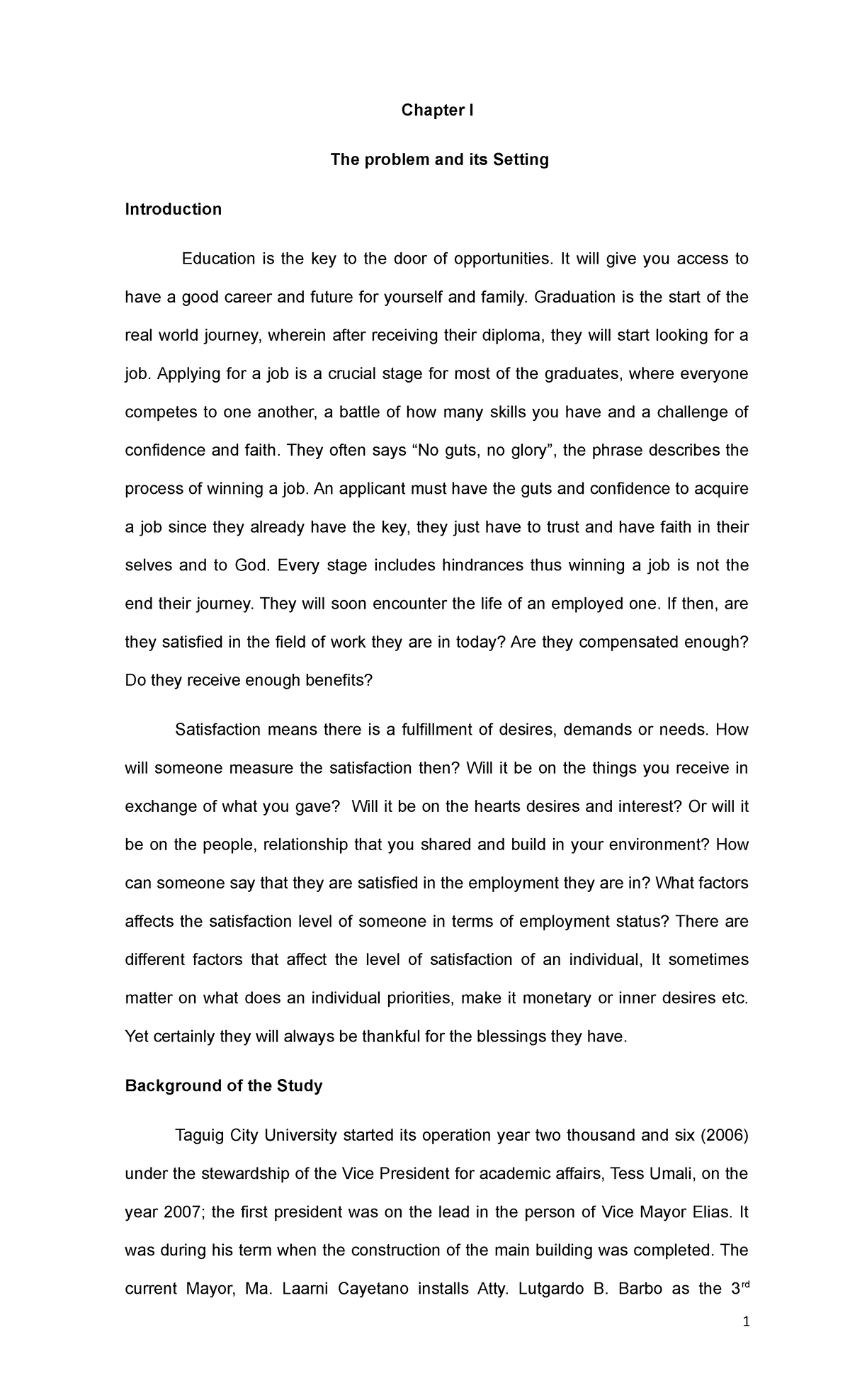 Thesis chapter 1 3 Eto talaga final na - Chapter I The problem and its ...