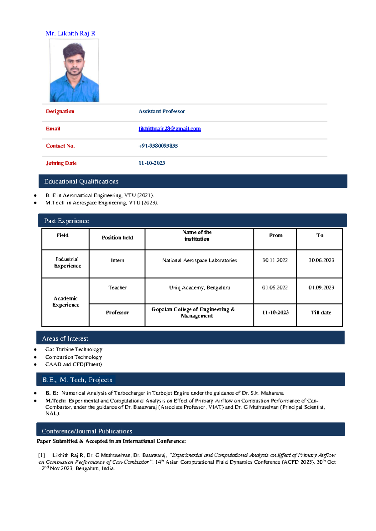 Likhith-Raj-R - Good notes - Mr. Likhith Raj R Designation Assistant ...