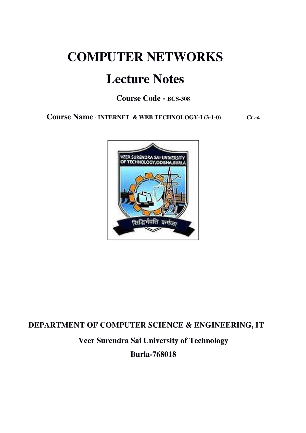 Pdf Notes Computer Networks - COMPUTER NETWORKS Lecture Notes Course ...