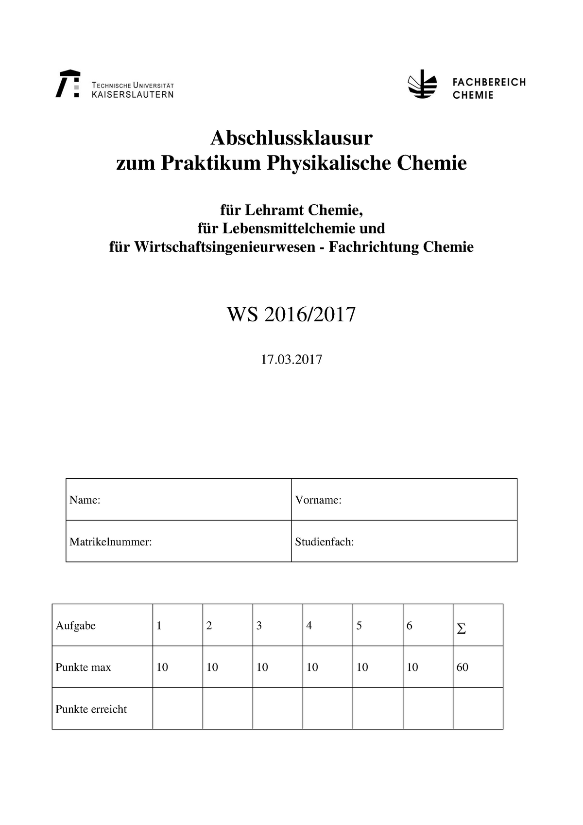 Klausur 17 März 2017, Fragen - Abschlussklausur Zum Praktikum ...