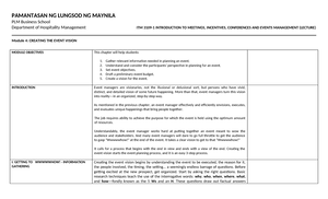 Module 2 THE Event Manager - PAMANTASAN NG LUNGSOD NG MAYNILA PLM ...
