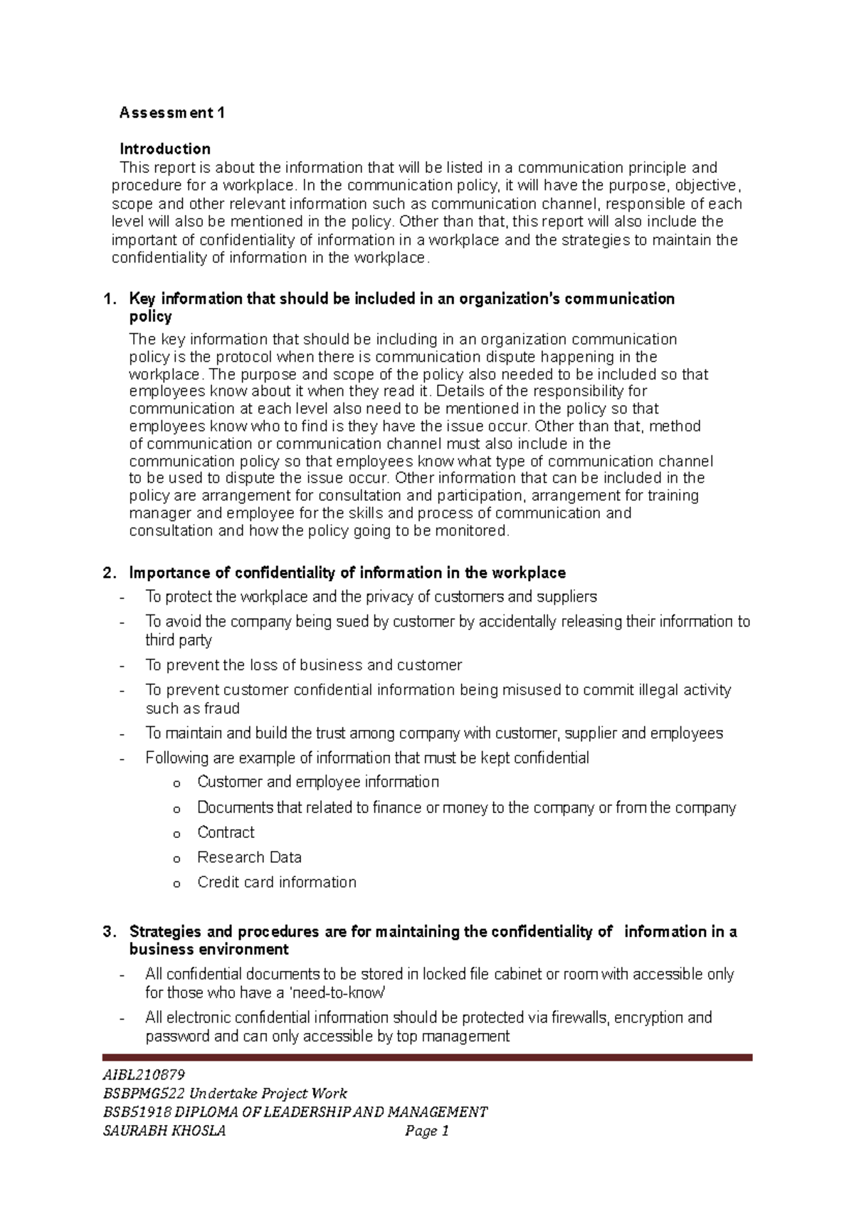 Bsbldr 513 Task 1-Lay - assignments - Assessment 1 Introduction This ...