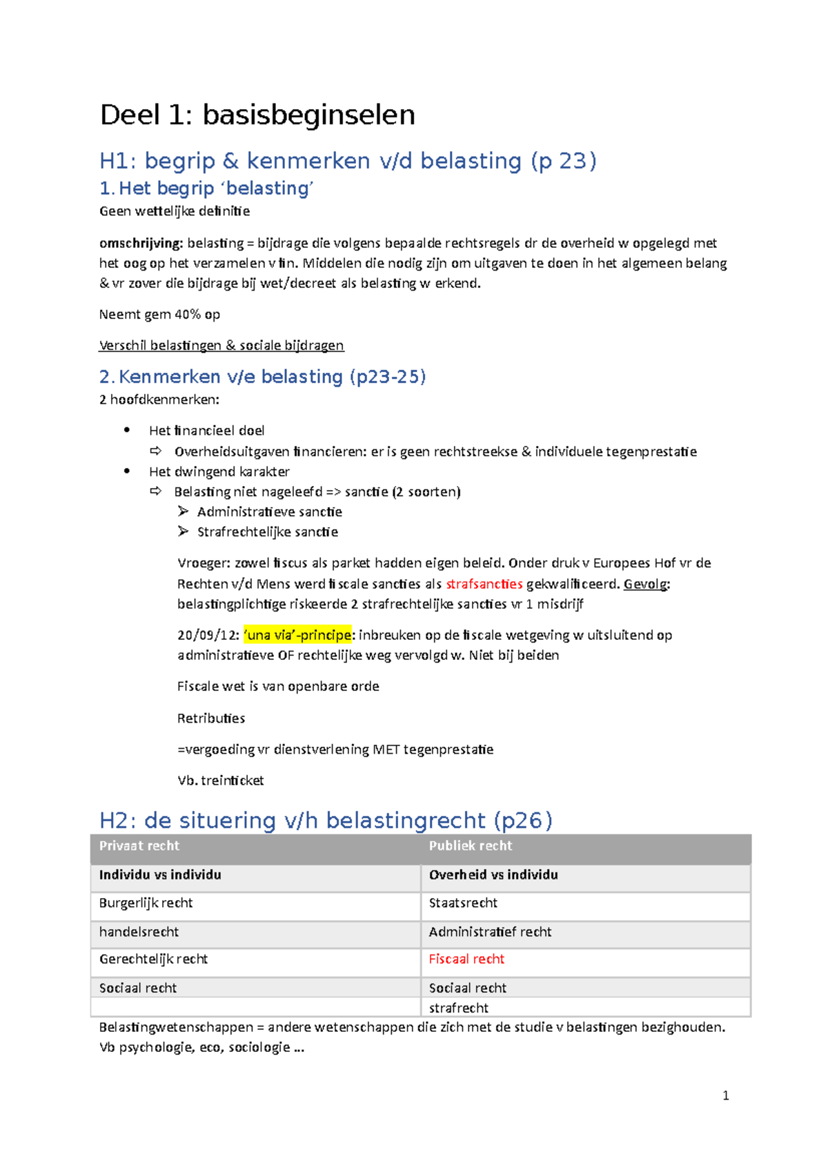 Samenvatting Deel 1 - Deel 1: Basisbeginselen H1: Begrip & Kenmerken V ...